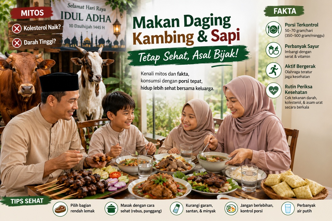Daging Kambing dan Daging Sapi, Benarkah Selalu Bikin Kolesterol dan Darah Tinggi? I RS Roemani